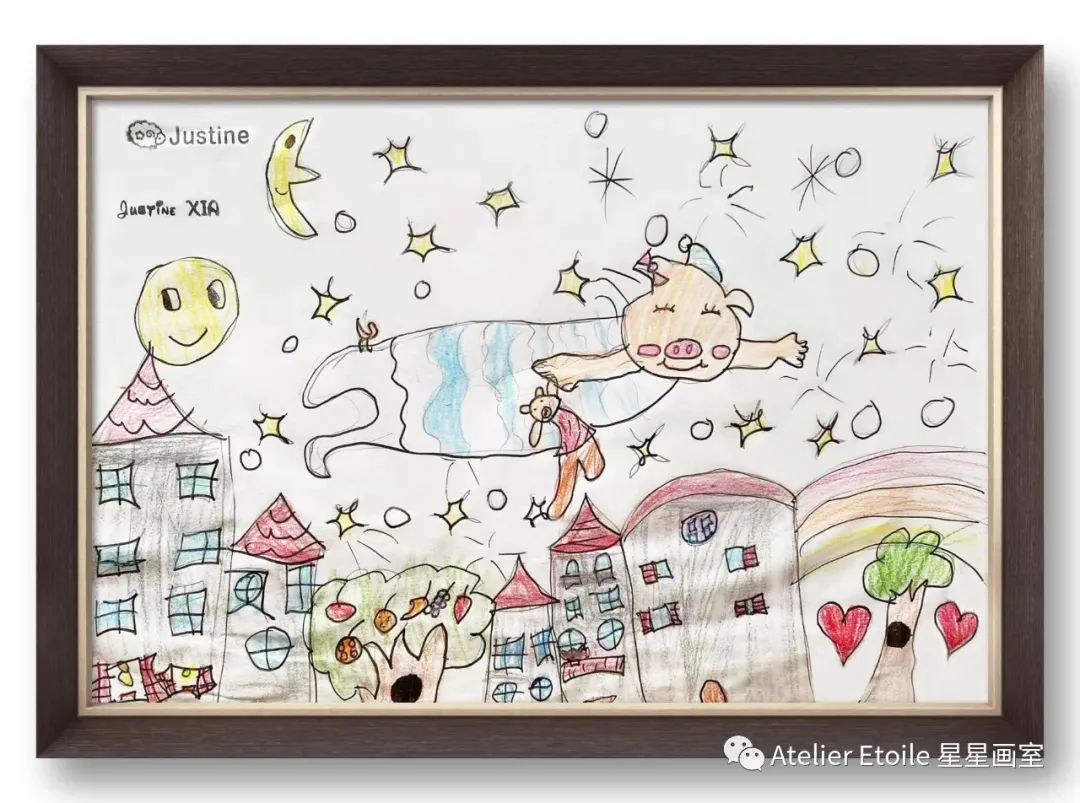 Justine XIA 7岁线上儿童绘画启蒙课课堂作品01