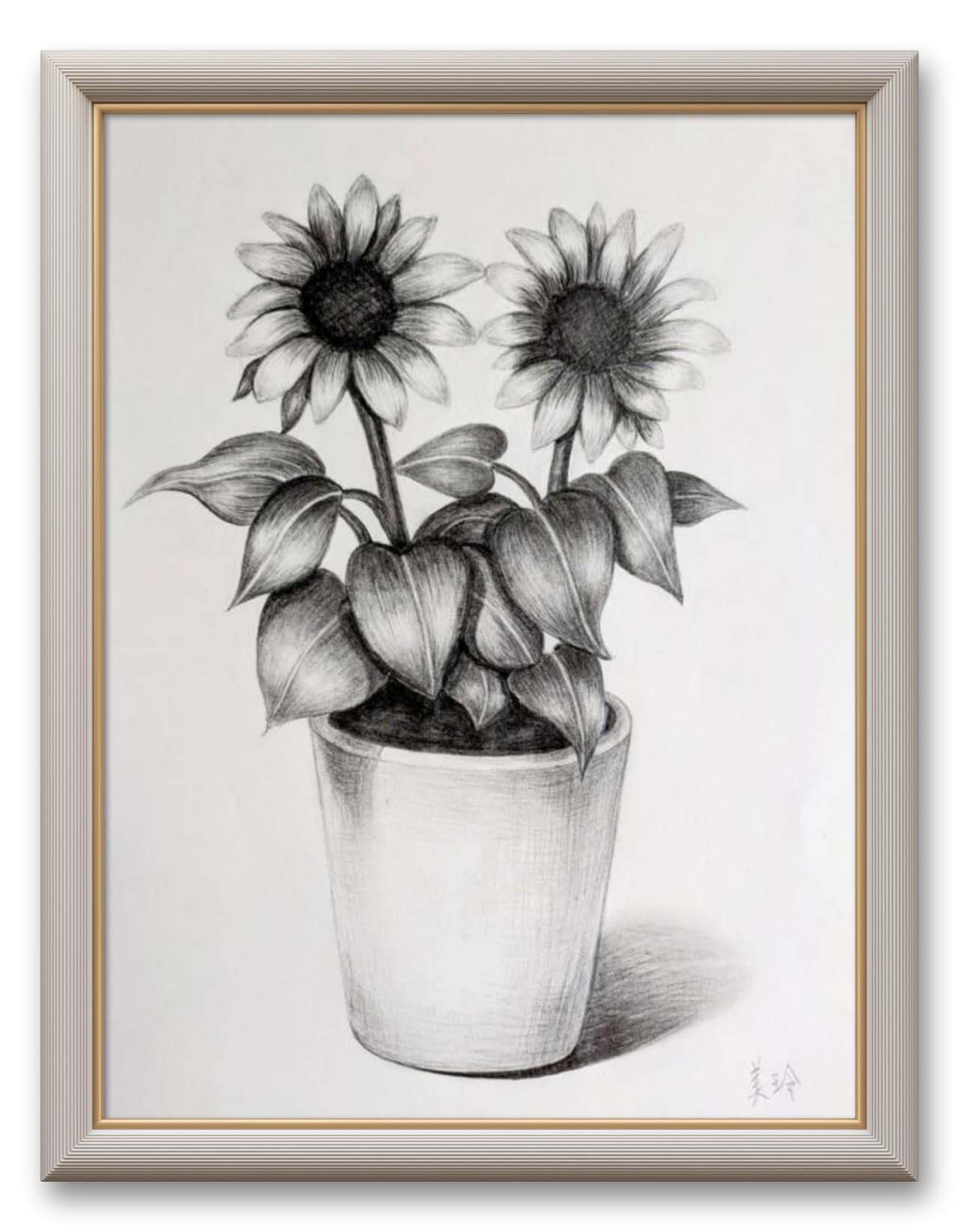 美玲, 成人，线上素描课，课堂作品 Mei Ling, Adulte, Cours En Ligne De Dessin, Oeuvre Réalisée Dans Le Cours 2.jpg