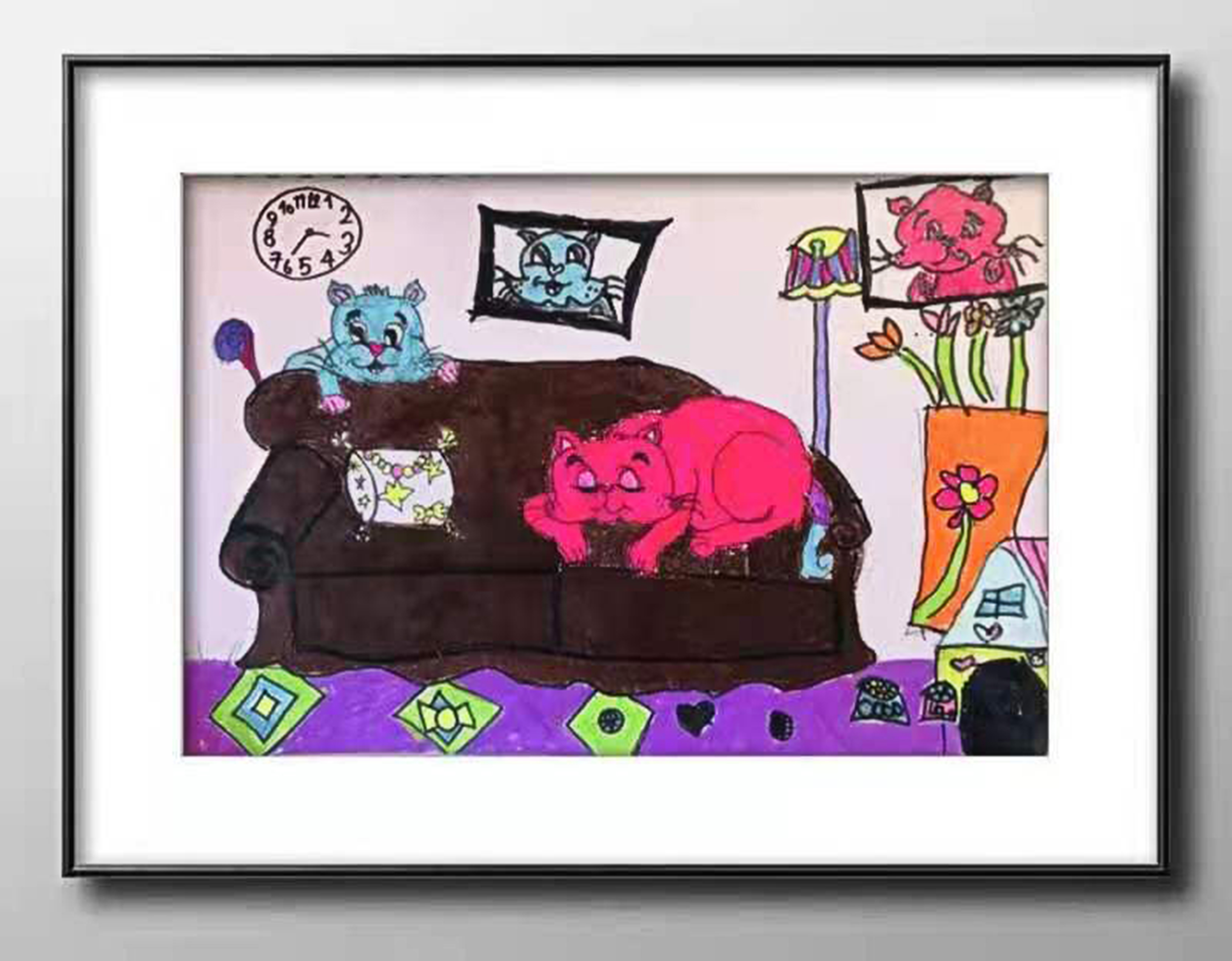 Boya REN  7岁，初学，线上儿童绘画启蒙课课堂作品 Boya REN 7 Ans, Débutant,  Dessin Réalisé Dans Le Cours En Ligne