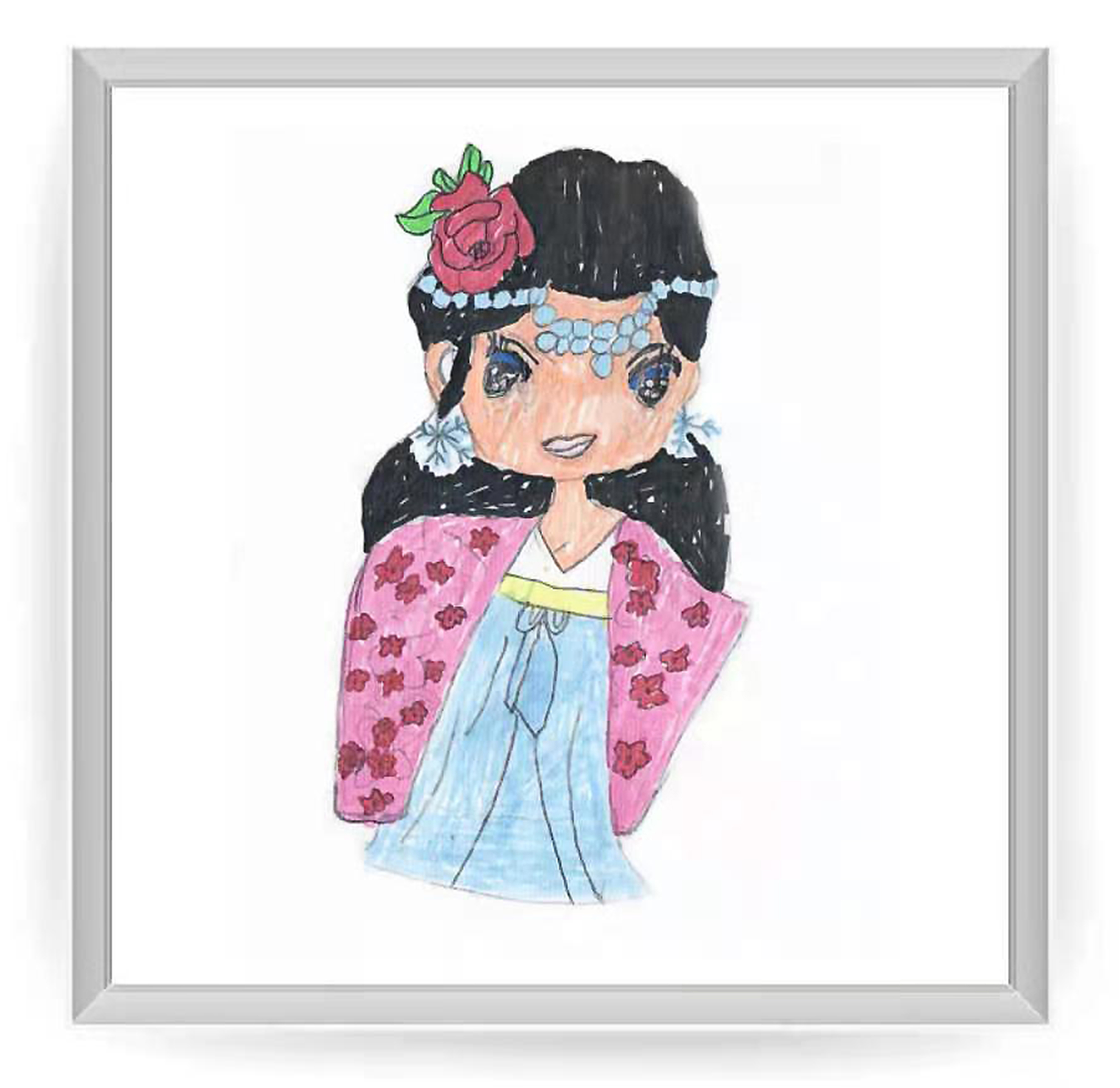 党一涵  6岁半，初学，线上儿童绘画启蒙课课堂作品 Dang Yihan 6 Ans, Débutant,  Dessin Réalisé Dans Le Cours En Ligne