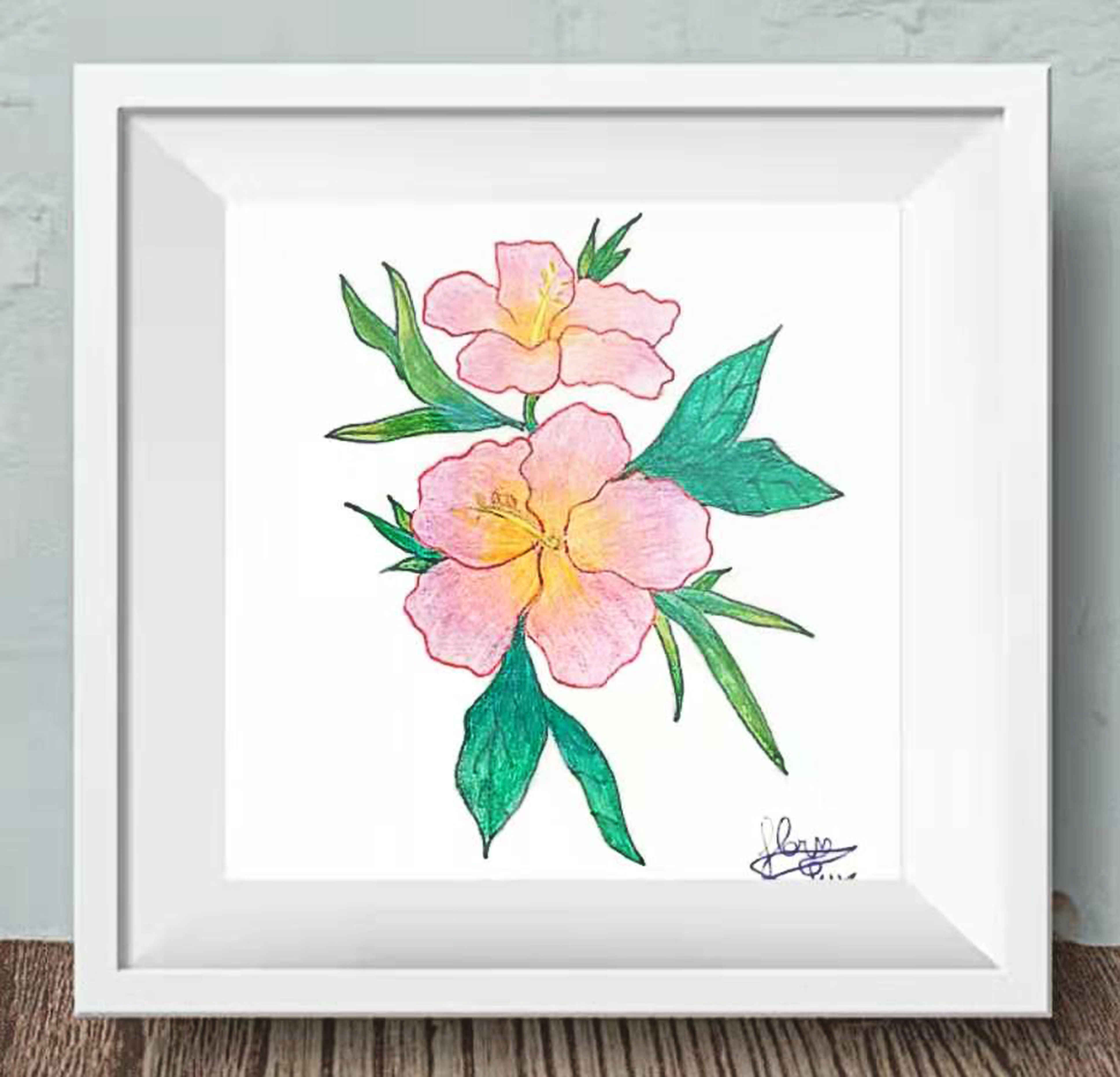 Flora QIU  11岁，初学，线上绘画课课堂作品 Flora QIU 11 Ans, Débutant,  Dessin Réalisé Dans Le Cours En Ligne