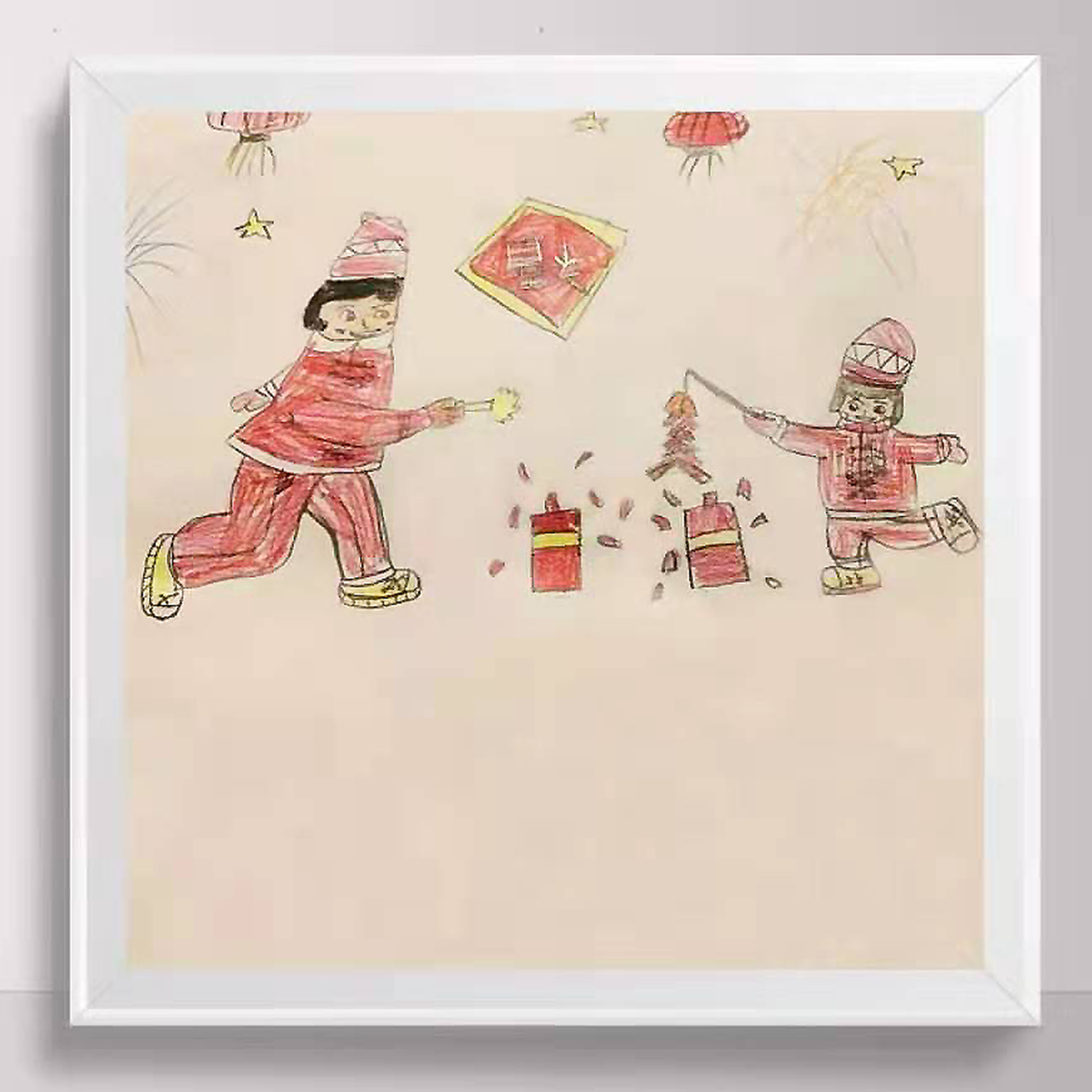 Hugo ZHAN  8岁，初学，线上儿童绘画启蒙课课堂作品 Hugo ZHAN 8 Ans, Débutant,  Dessin Réalisé Dans Le Cours En Ligne