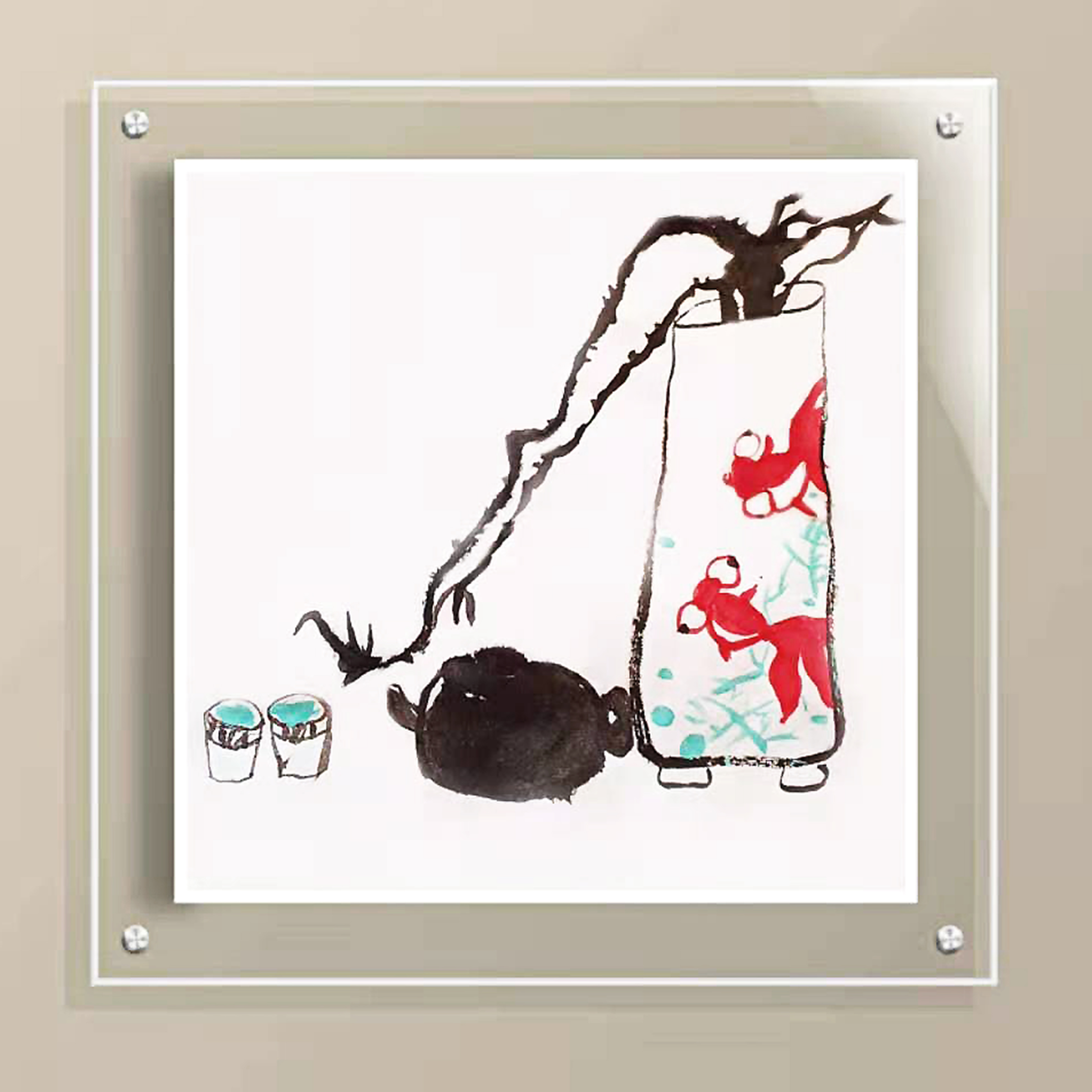 Julia 朱黎雅  8岁，初学，线上国画初级课课堂作品 Julia Lambert Zhu 8 Ans, Débutant,  Peinture Chinoise Réalisée Dans Le Cours En Ligne