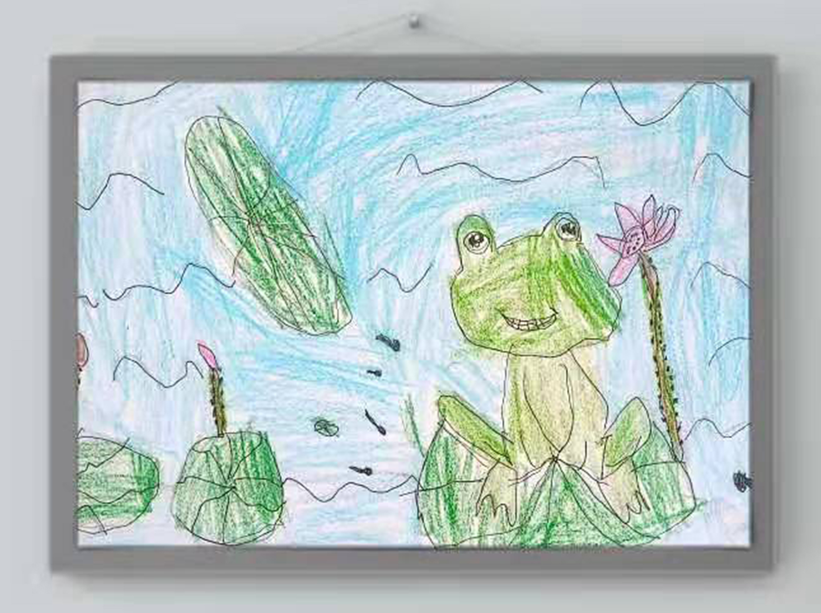 梁一  5岁，初学，线上儿童绘画启蒙课课堂作品 Liang Yi  5 Ans , Débutant, Dessin Réalisé Dans Le Cours En Ligne