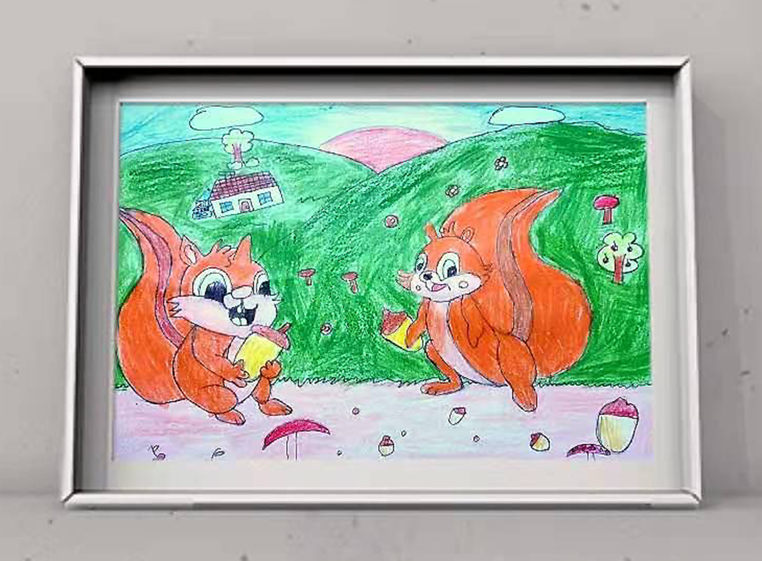 Maxime LIU  9岁，初学，线上儿童绘画启蒙课课堂作品 Maxime LIU 9 Ans, Débutant, Dessin Réalisé Dans Le Cours En Ligne