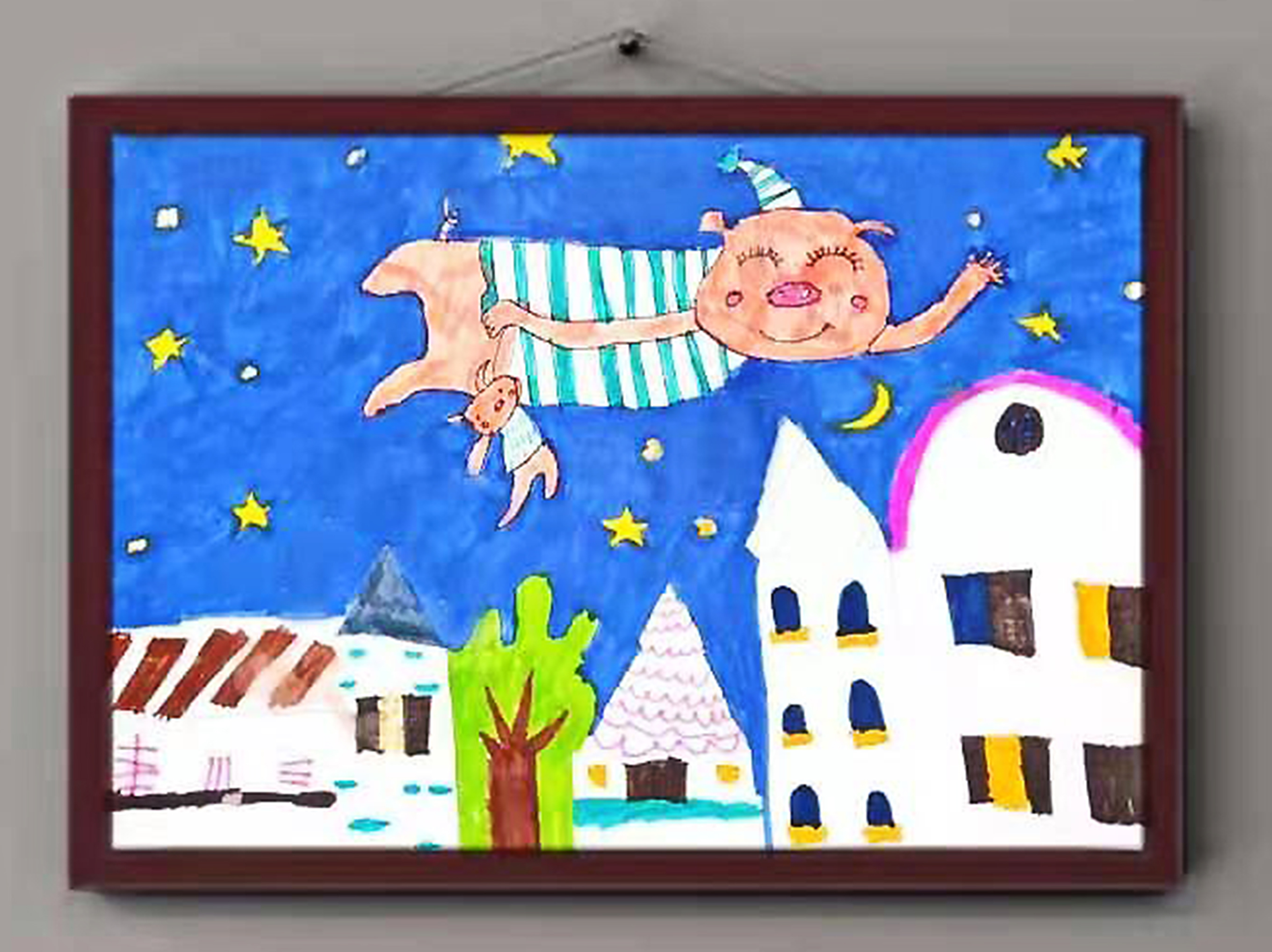 Nicole LIANG 7岁半，线上儿童绘画启蒙课课堂作品 Nicole LIANG 7 Ans, Peinture Réalisée Dans Le Cours En Ligne